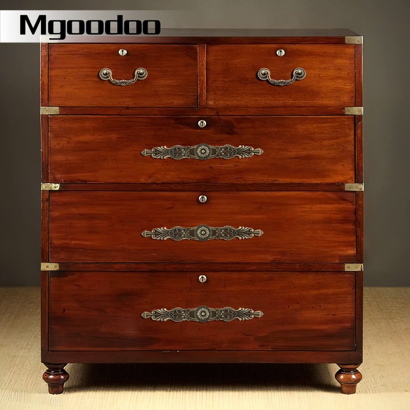 Mgoodoo 5PCS Knobs Handles with Plate, 10.2" Antique Bronze Cabinet Pulls, Vintage Knobs for Drawer Furniture Door Bedroom Kitchen Cupboard with 15 Screws - Image 4